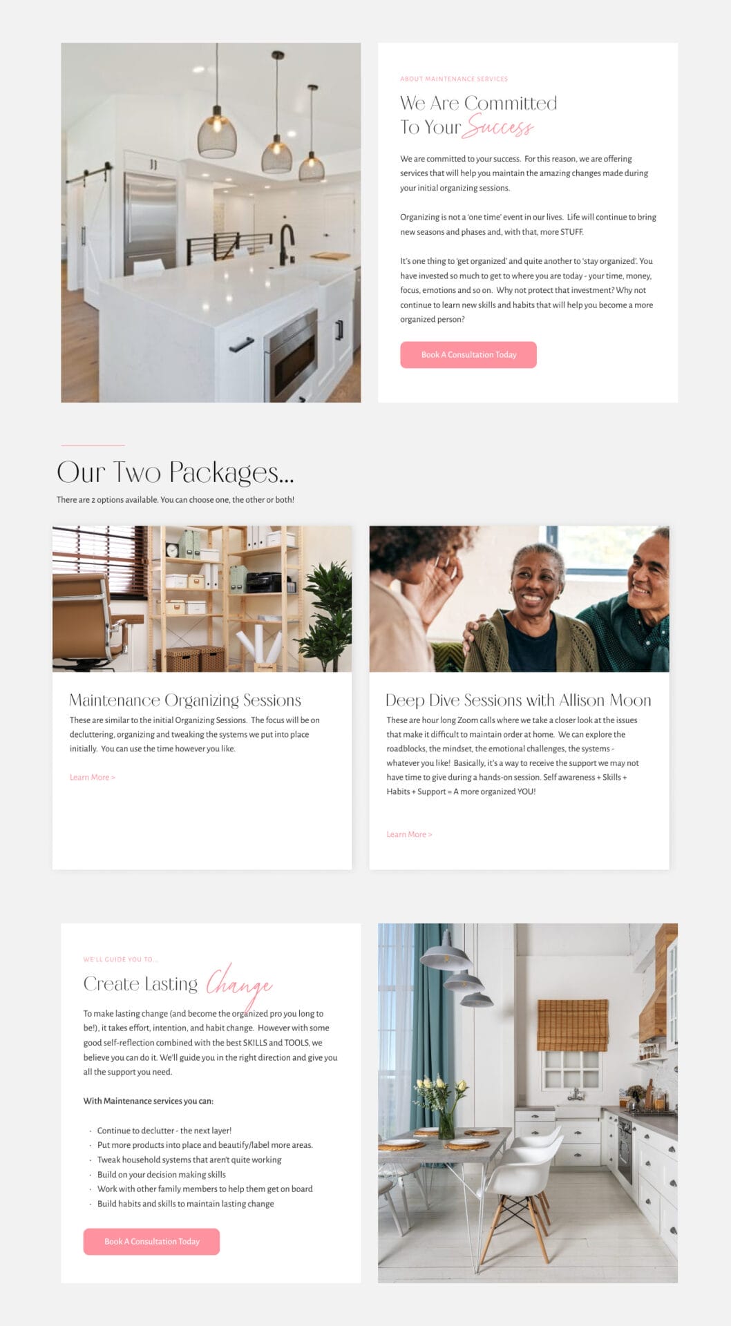 The homepage of a real estate website.