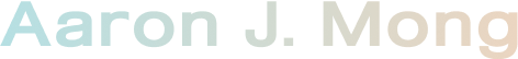 The logo for aaron j mong.