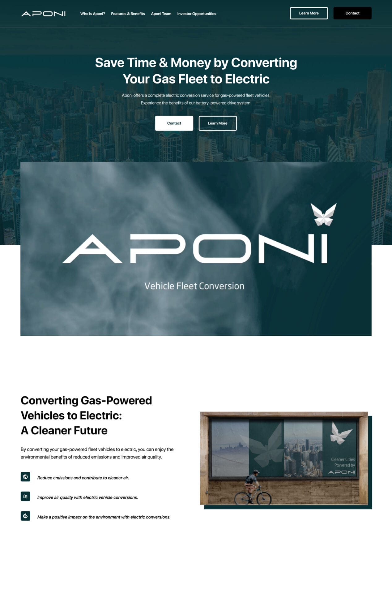 Aponi e-commerce website design.