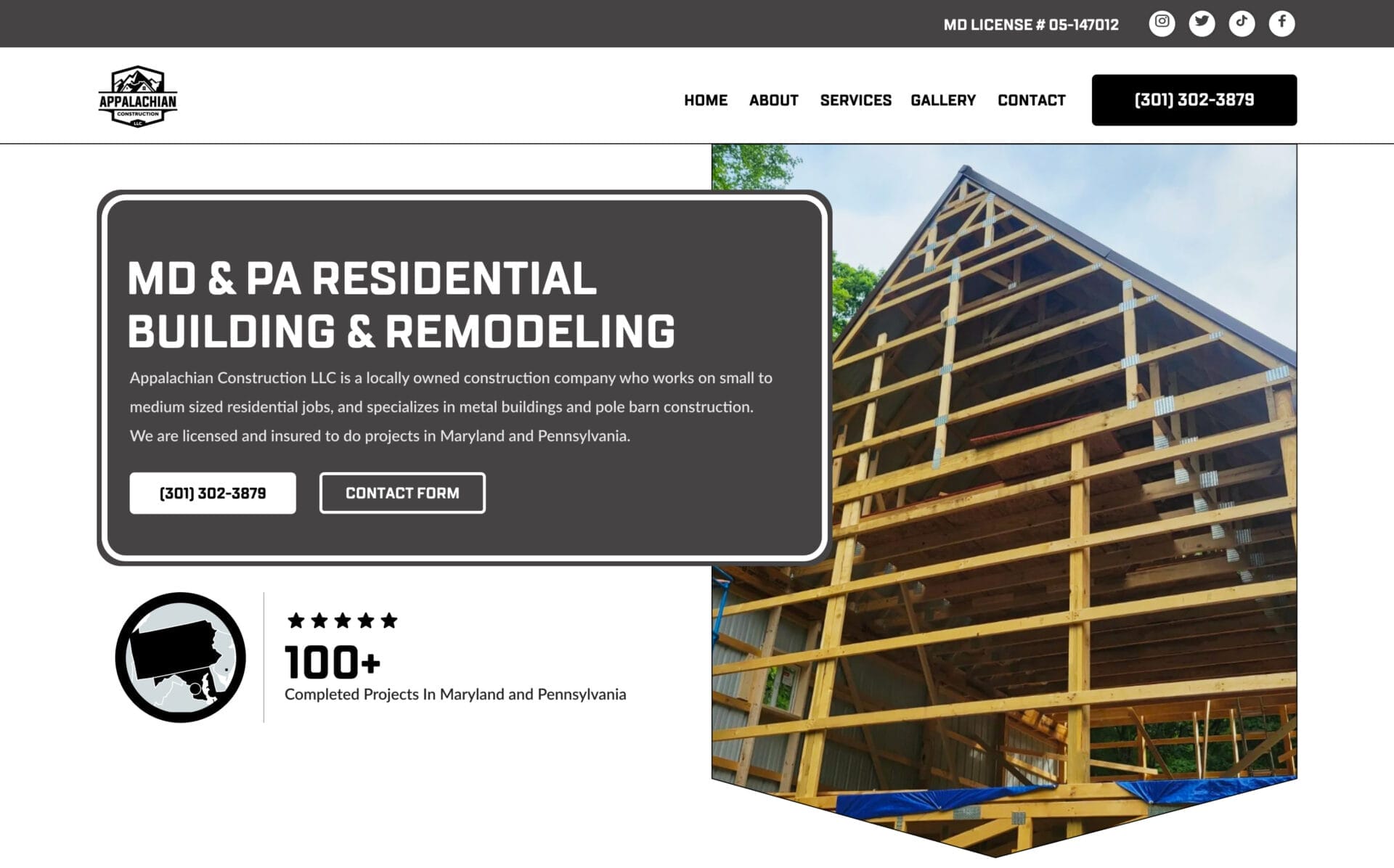 Md & r residential building & remodeling website design.