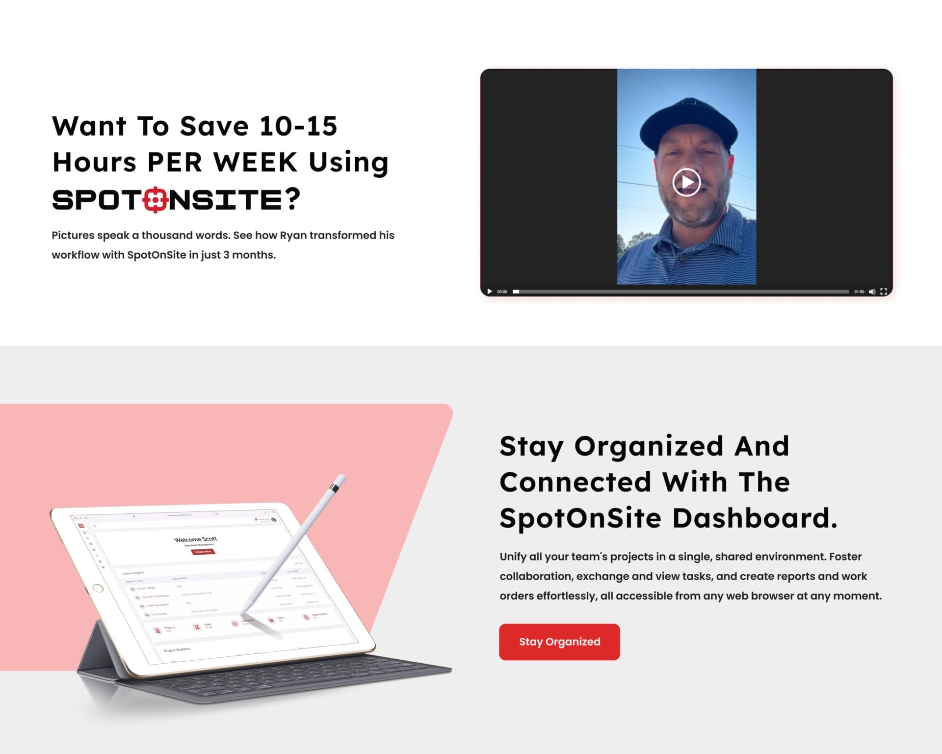 A screen shot of a website with a laptop and a tablet.