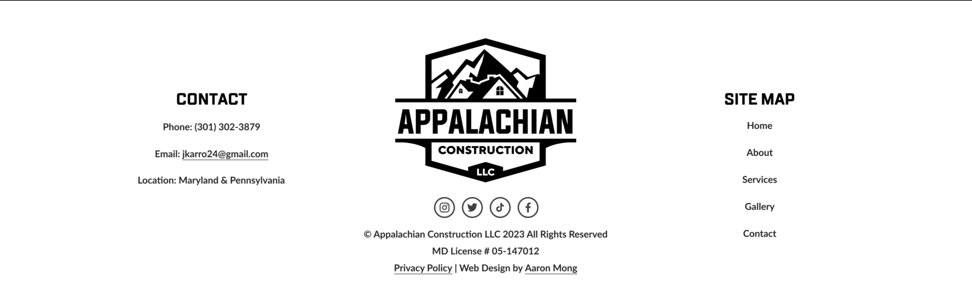A black and white logo for the appalachian company.