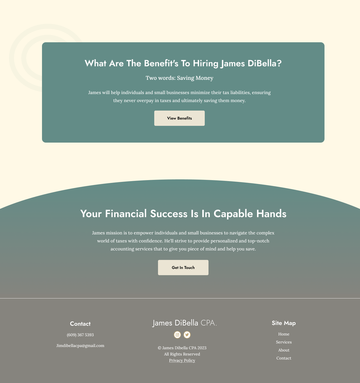 A website design for a financial company.