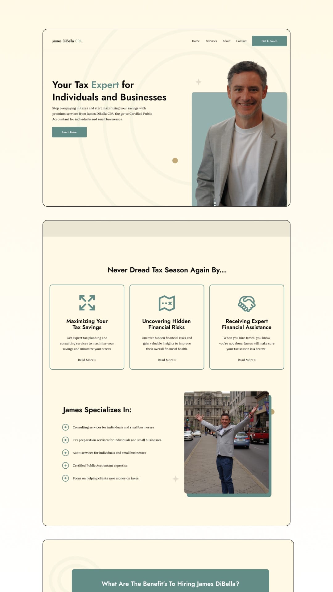 The homepage of a website with a man and a woman.